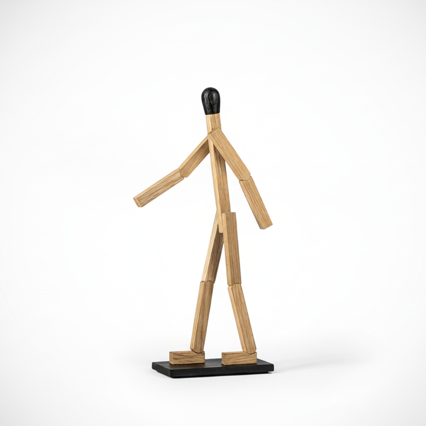Boyhood Match Man wooden figure in oak, Small (image 1)