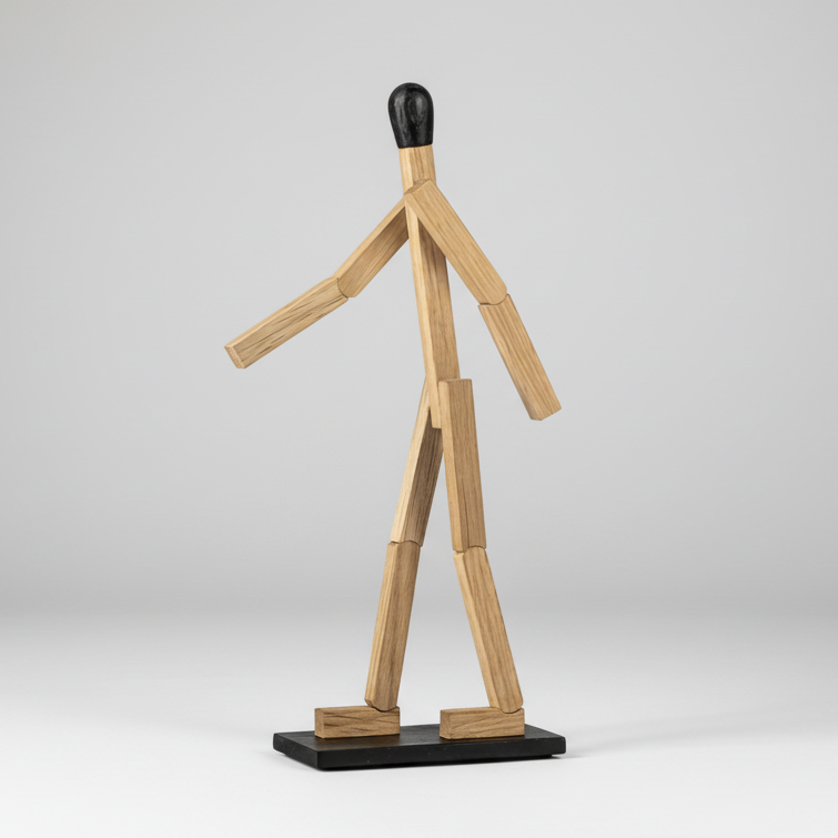 Boyhood Match Man wooden figure in oak, Large (image 2)