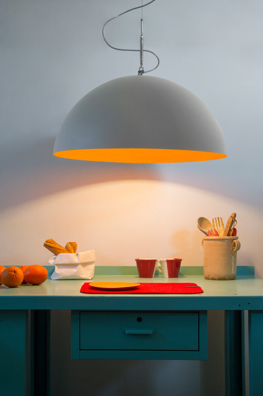 Matt Mezza Luna Cemento Pendant By In-Es Artdesign