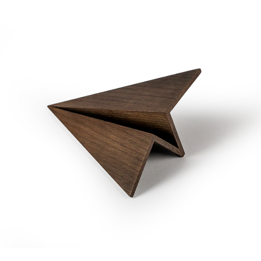 Boyhood Maverick Paper Plane wooden figure in smoked oak, Small (image 1)