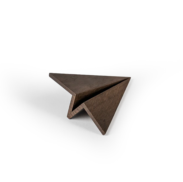 Boyhood Maverick Paper Plane wooden figure in smoked oak, view 3 (image 3)