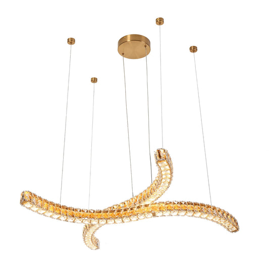 Metorcalipia Modern Crystal Chandelier 2 Light Horizontal Pendant Lighting - LNC Home