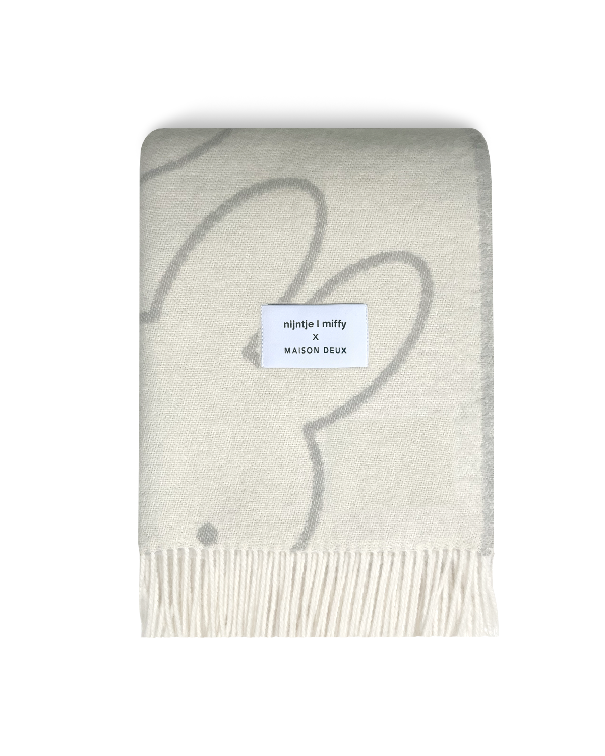 Maison Deux Miffy Wool Blanket in Cloud White/Grey – detail 2