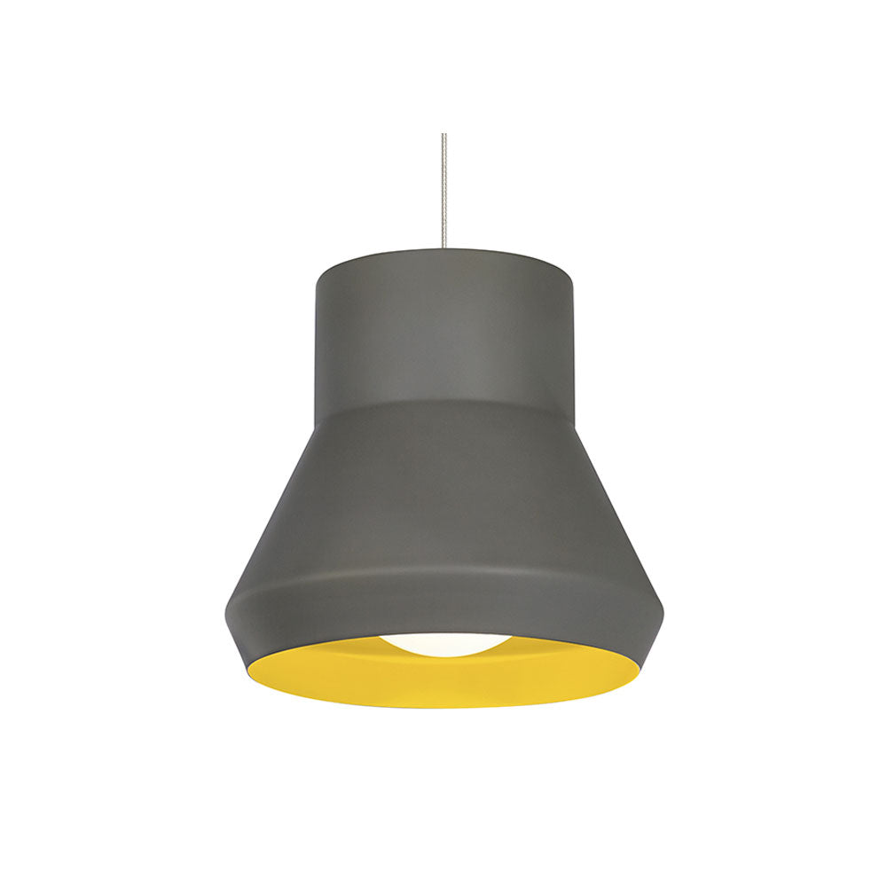 Visual Comfort Milo Pendant Light Grey Outside / Chartreuse Inside