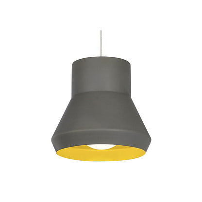 Visual Comfort Milo Pendant Light Grey Outside / Chartreuse Inside