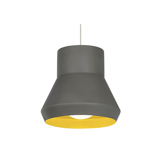 Visual Comfort Milo Pendant Light Grey Outside / Chartreuse Inside