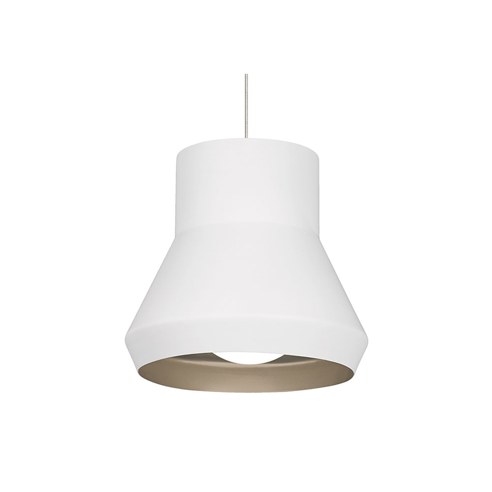 Visual Comfort Milo Pendant Light White Outside / Champagne Inside