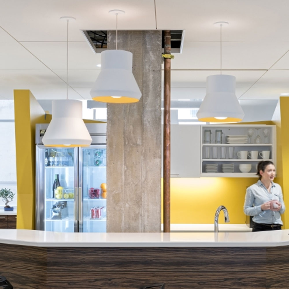 Visual Comfort Milo Pendant Light White Outside / Orange Inside