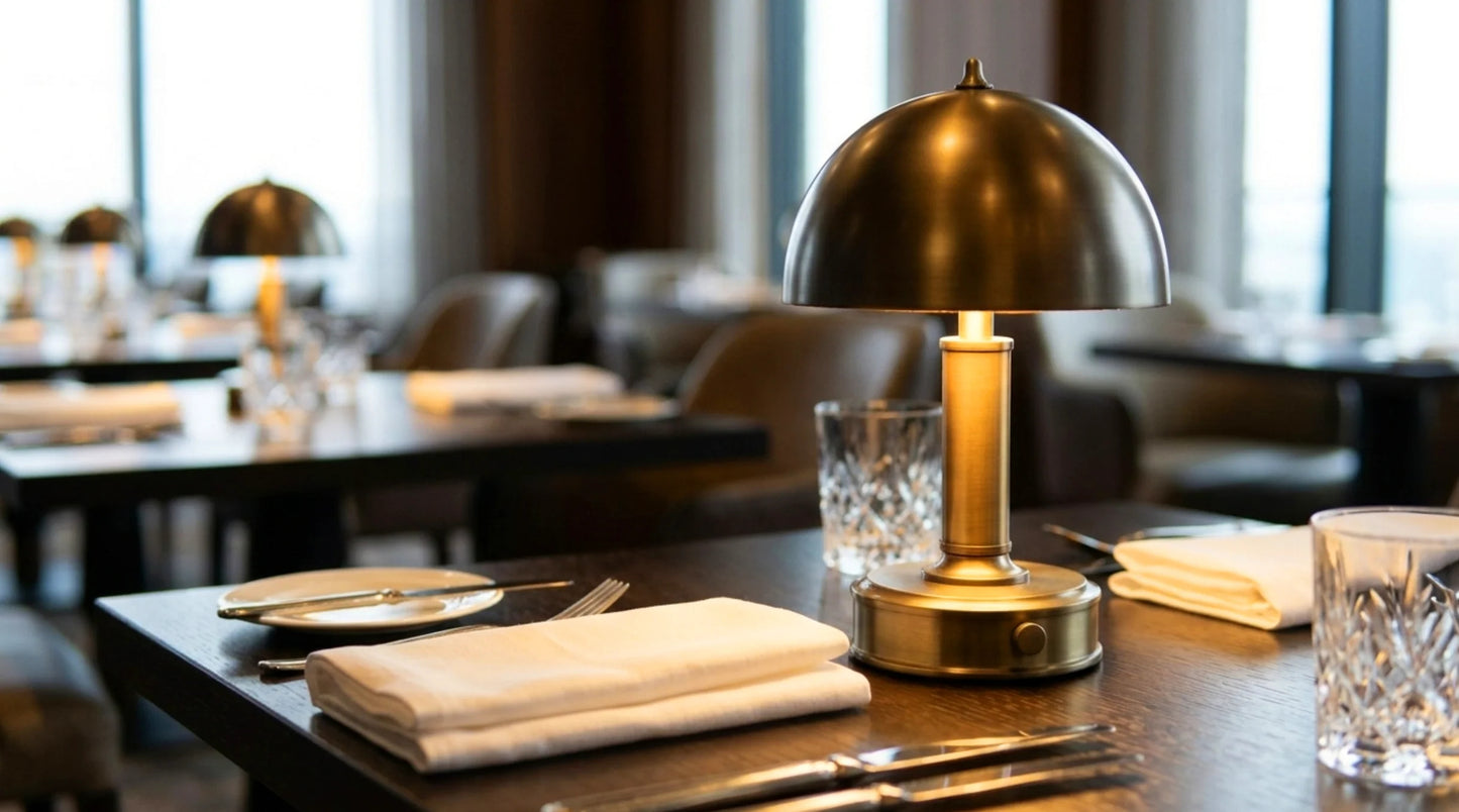 Touch-dimmable cordless lamp with warm ambient lighting