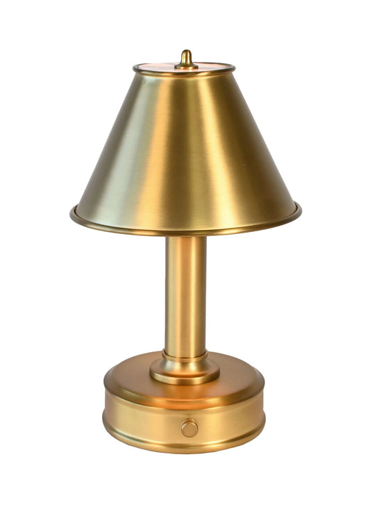 Mini Tito portable LED table lamp featuring antique brass finish and touch control