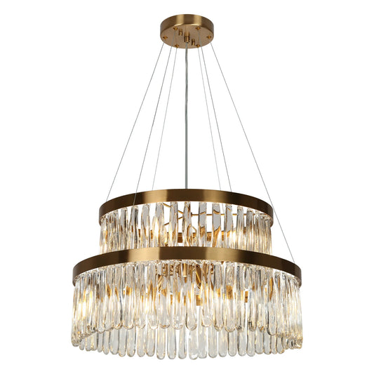 Miswinamp 22 5 Double Tiered Glam Brass Chandelier - LNC Home