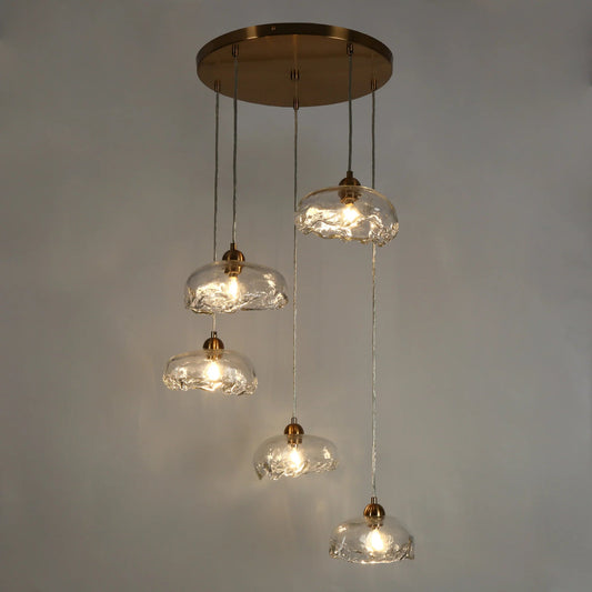 5 Light Brass Resin Chandelier 22 Inch Ha05078P5 - LNC Home