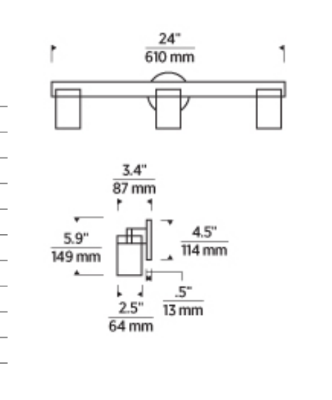 Kelly Wearstler Esfera 24-inch 3 Light LED Bath Bar by Visual & Comfort & Co