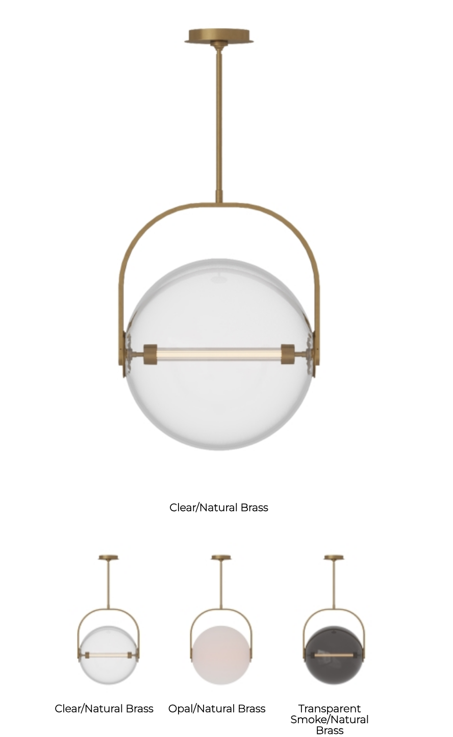 Led Brass Globe Pendant Fues 17-inch by Visual & Comfort & Co