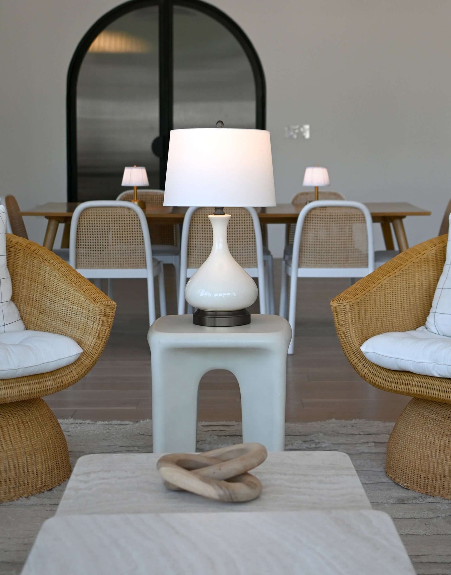 Modern Lantern Bartlett Ceramic Cordless Lamp for Interior Décor