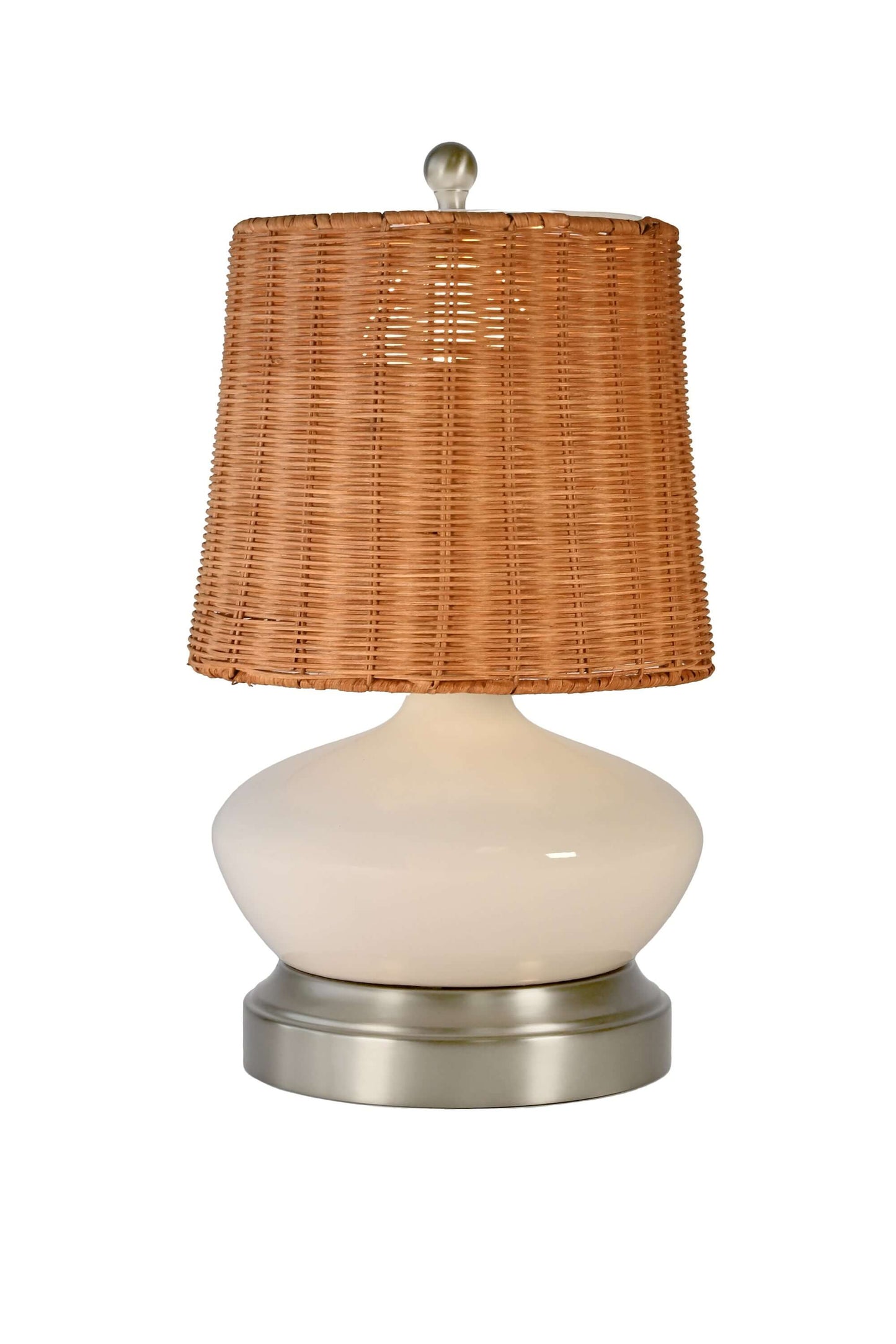 Bella Rechargeable Lamp for Hotel, Lounge, and Bedroom Décor with Rattan Shade