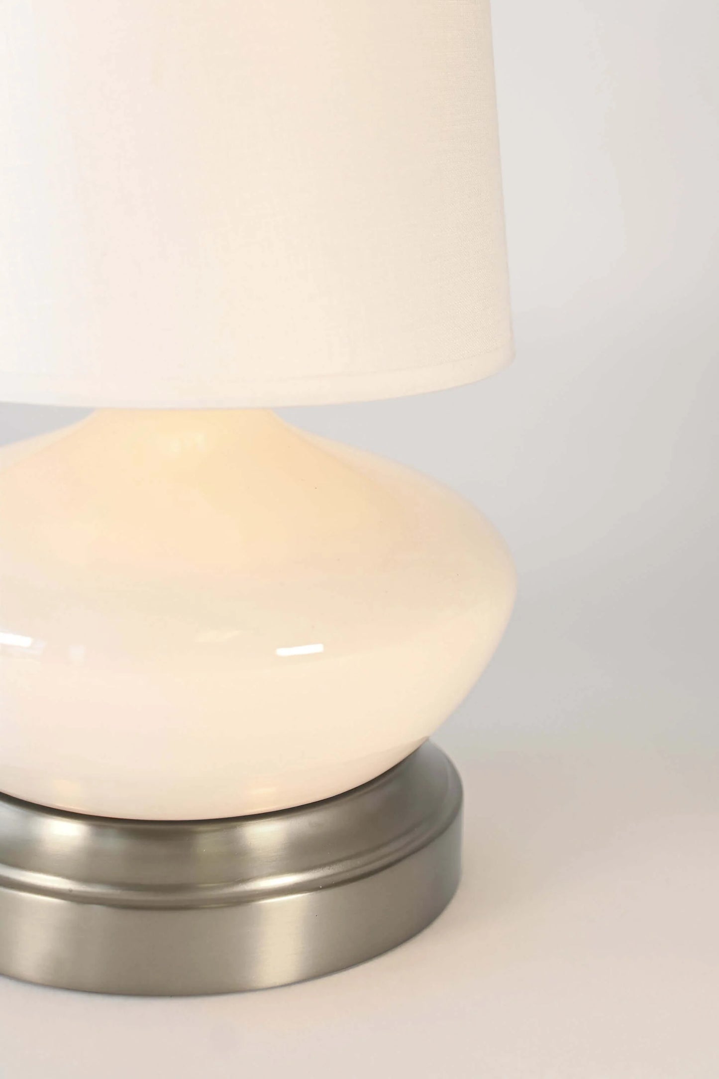 Contemporary Ivory Ceramic Table Lamp with Warm White LED