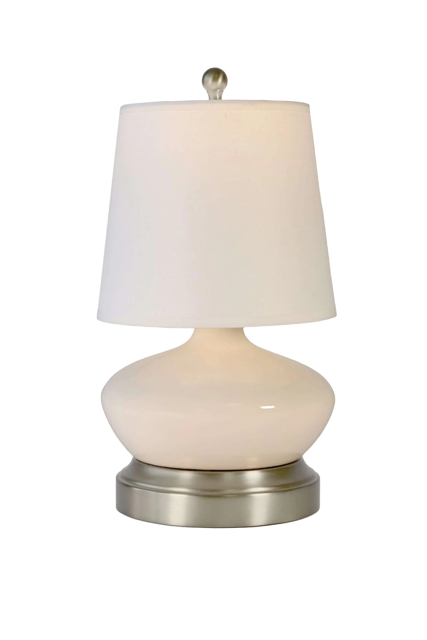 Elegant Ivory Ceramic LED Table Lamp for Home Office with Linen Shade