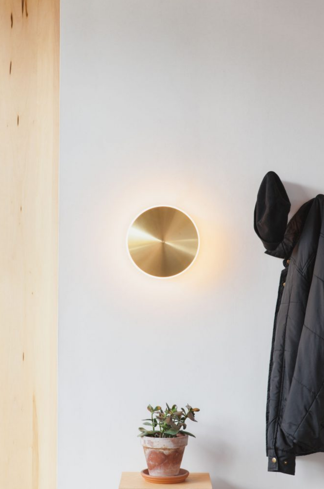 Chrona Round Brass Led Sconce By Graypants