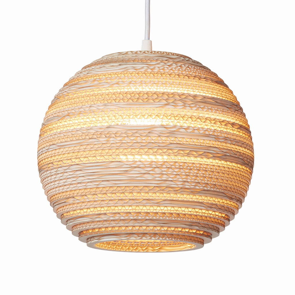 Moon Pendant Recycled Cardboard Lamp By Graypants