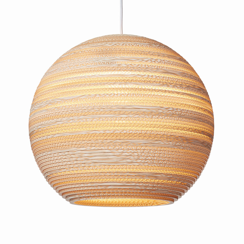 Moon Pendant Recycled Cardboard Lamp By Graypants