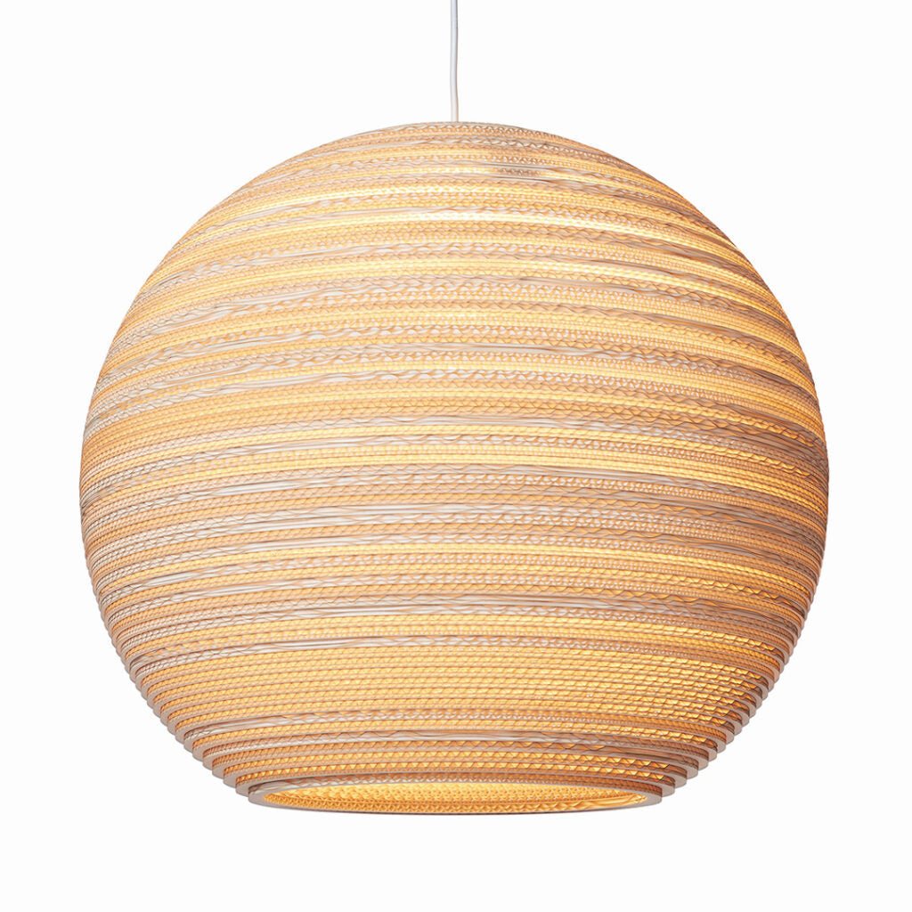 Moon Pendant Recycled Cardboard Lamp By Graypants
