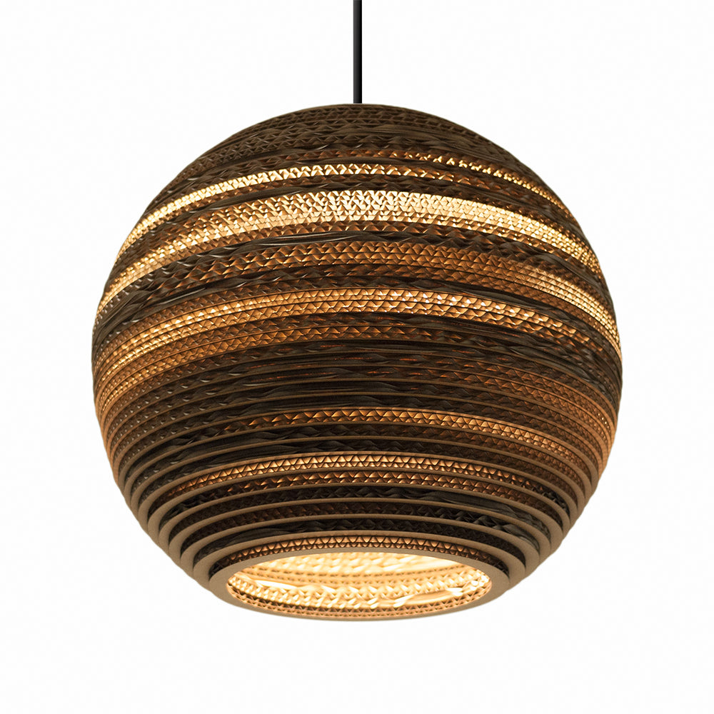 Moon Pendant Recycled Cardboard Lamp By Graypants