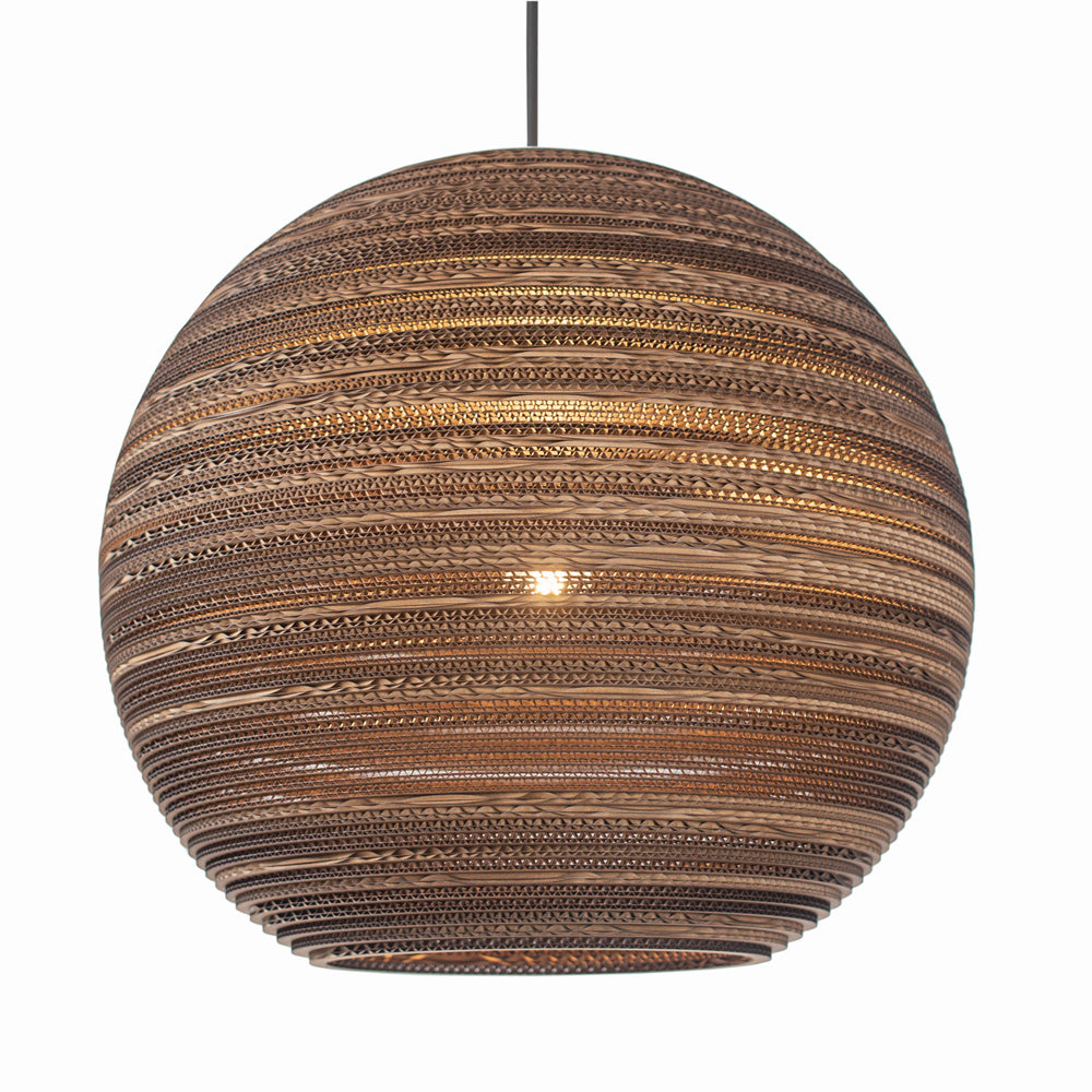 Moon Pendant Recycled Cardboard Lamp By Graypants