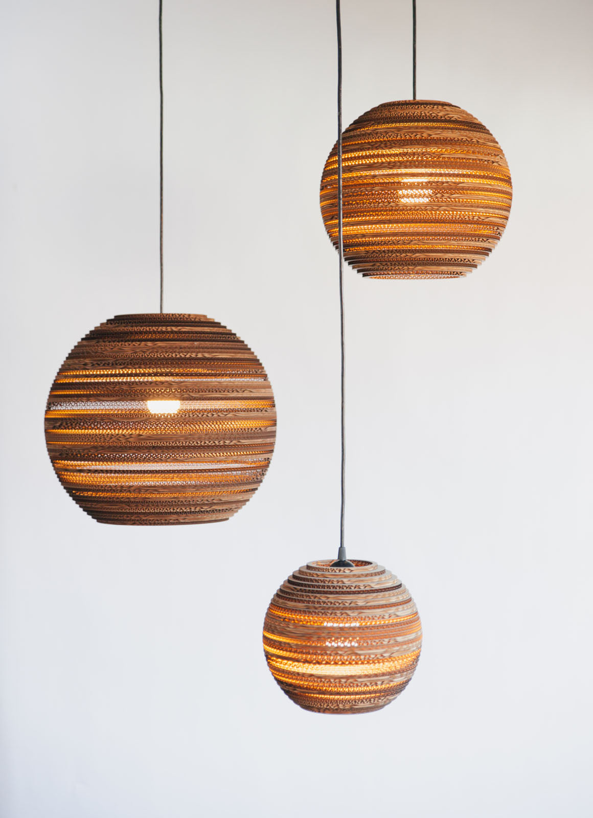 Moon Pendant Recycled Cardboard Lamp By Graypants