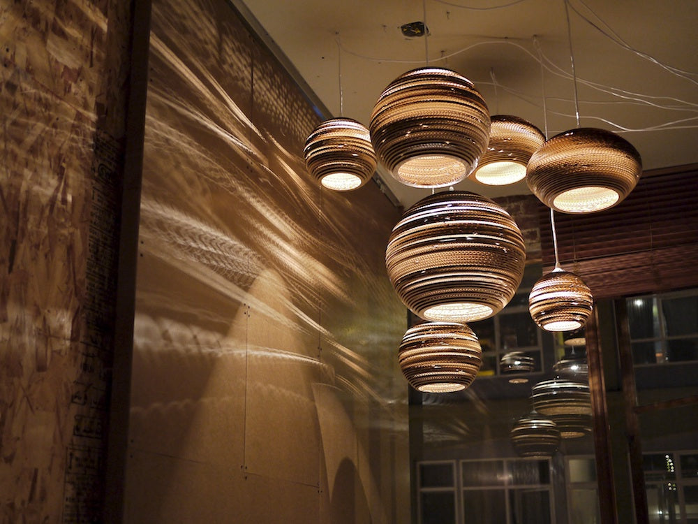 Moon Pendant Recycled Cardboard Lamp By Graypants