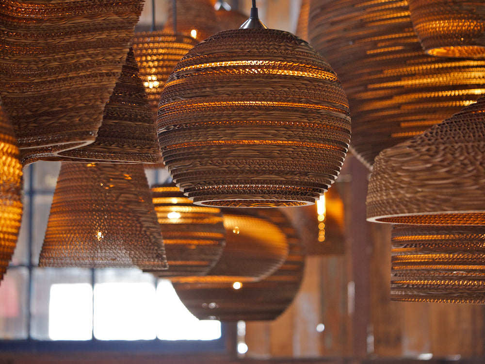 Moon Pendant Recycled Cardboard Lamp By Graypants