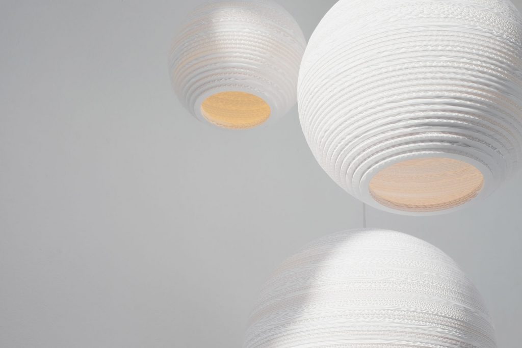 Moon Pendant Recycled Cardboard Lamp By Graypants