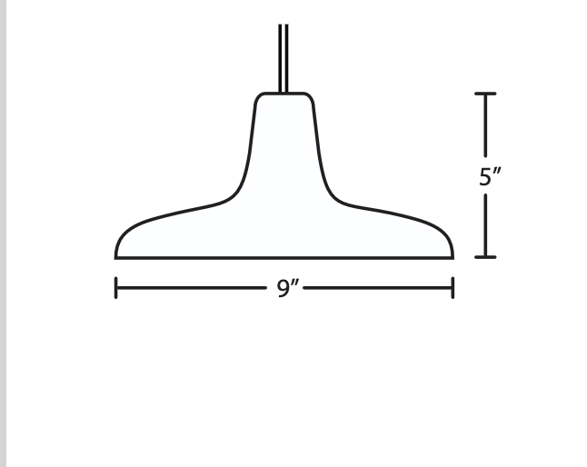 Architectural shade diagram for Besa Modus LED mini pendant light with dimensional details