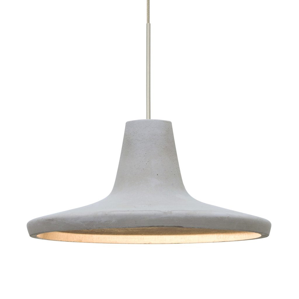 Concrete mini pendant lighting for residential and commercial interiors with natural shade