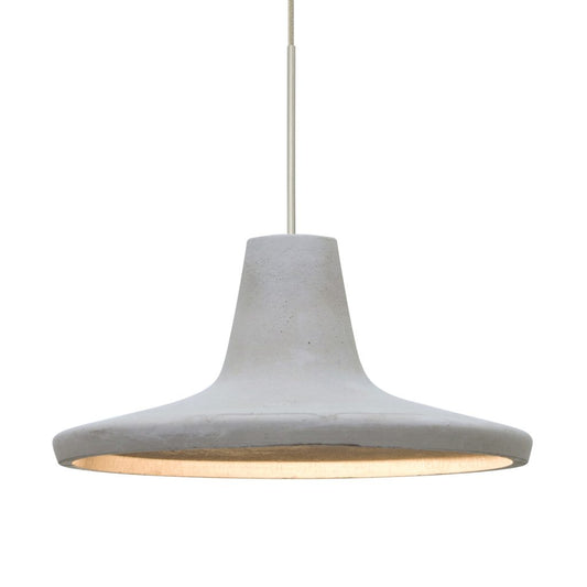 Concrete mini pendant lighting for residential and commercial interiors with natural shade