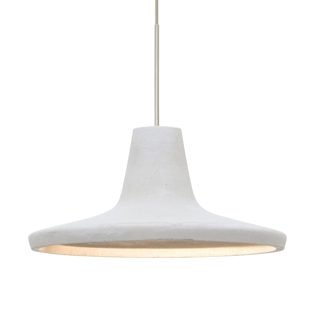 Modern kitchen island pendant featuring handcrafted concrete white shade
