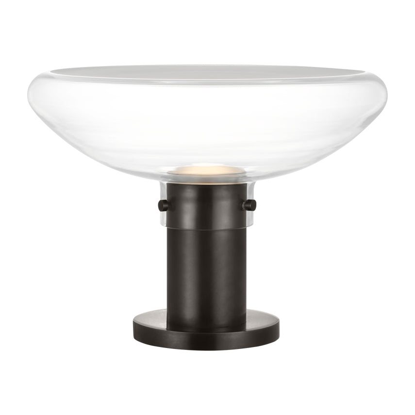 Visual Comfort Morgan 16 Inch Dimmable Led Table Lamp BURNISHED BRONZE WITH SMOKE GLASS