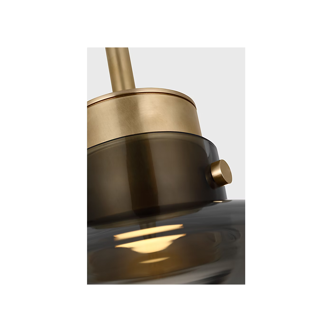 Contemporary smoke glass pendant light brass finish Visual Comfort Morgan 16 inch LED