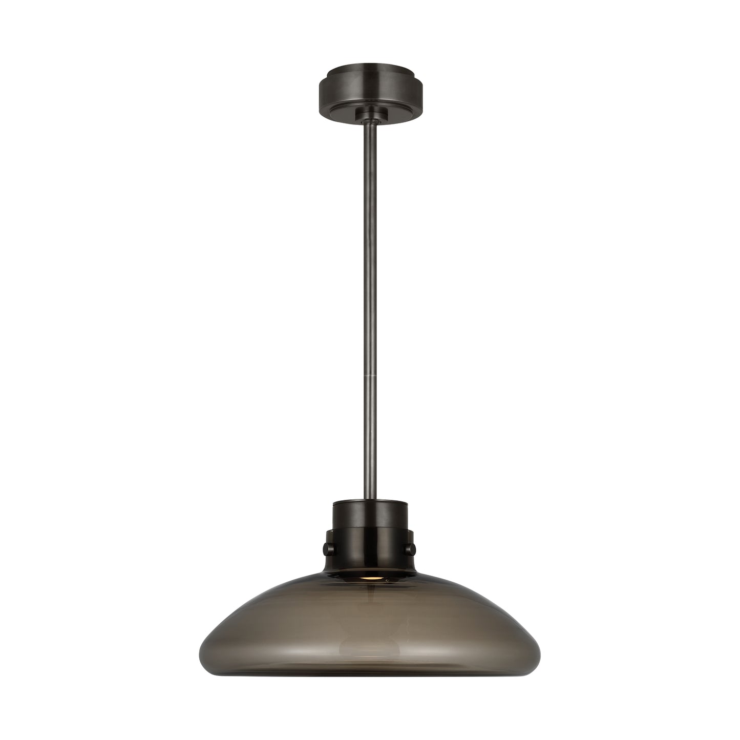 modern bronze pendant light with smoke glass shade Morgan 16 LED by Visual Comfort