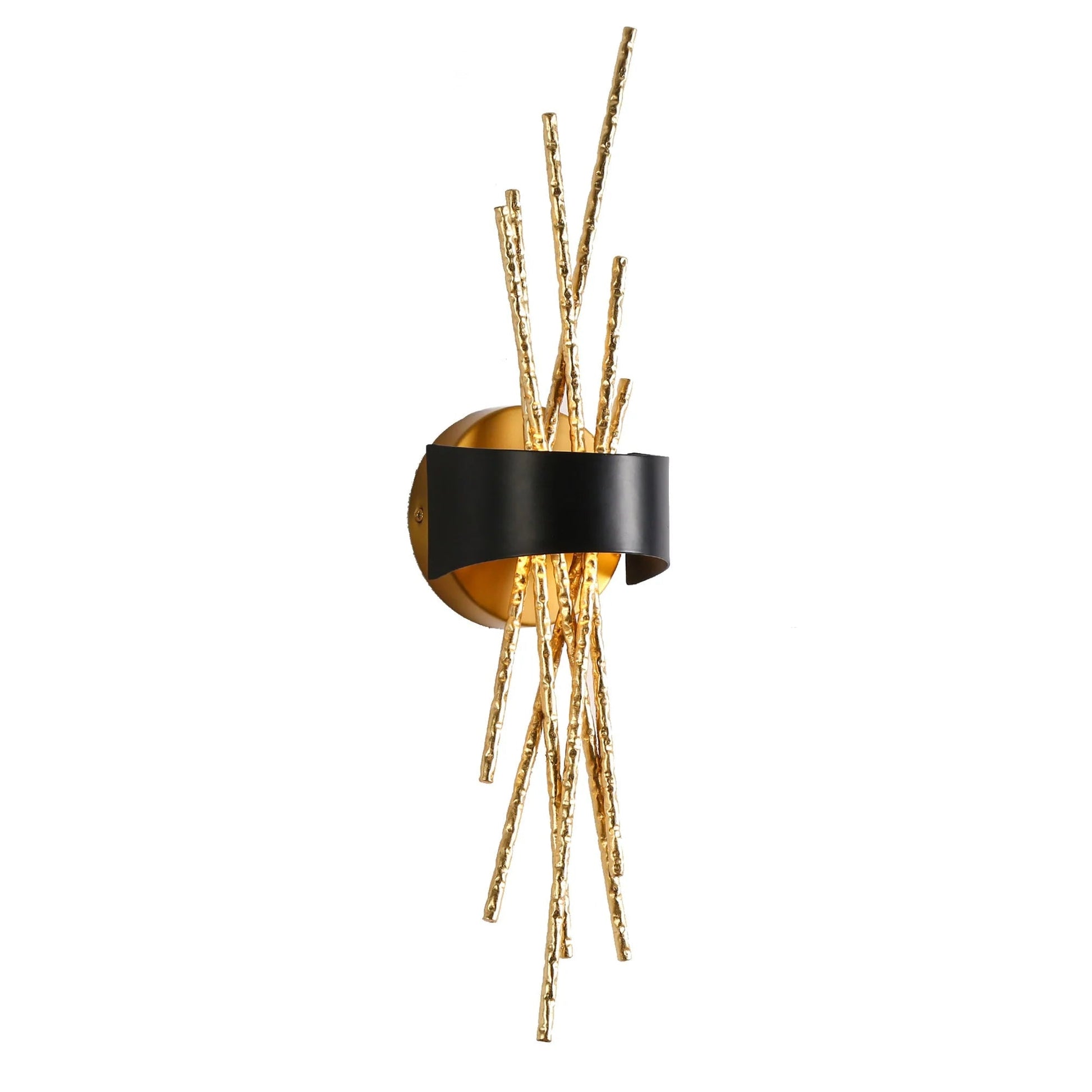 Munaskrerio Black Gold LED Wall Sconce - LNC Home