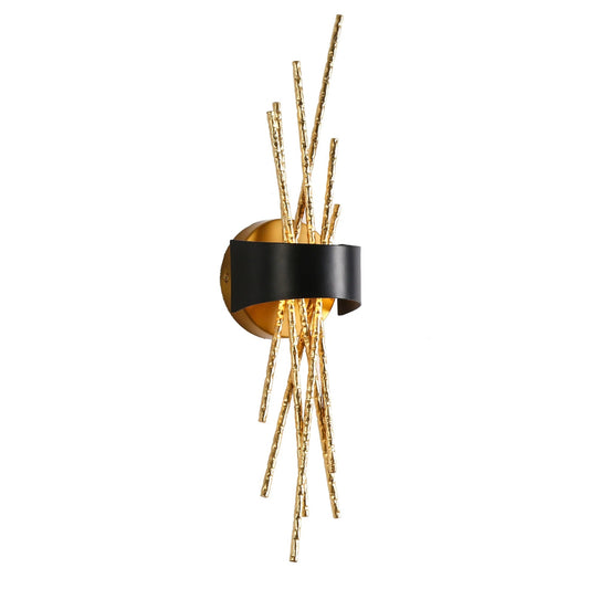 Munaskrerio Black Gold LED Wall Sconce - LNC Home