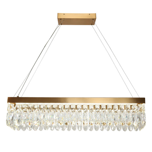 Musesonce Ha05126H Crystal Rectangle Chandelier Brass - LNC Home