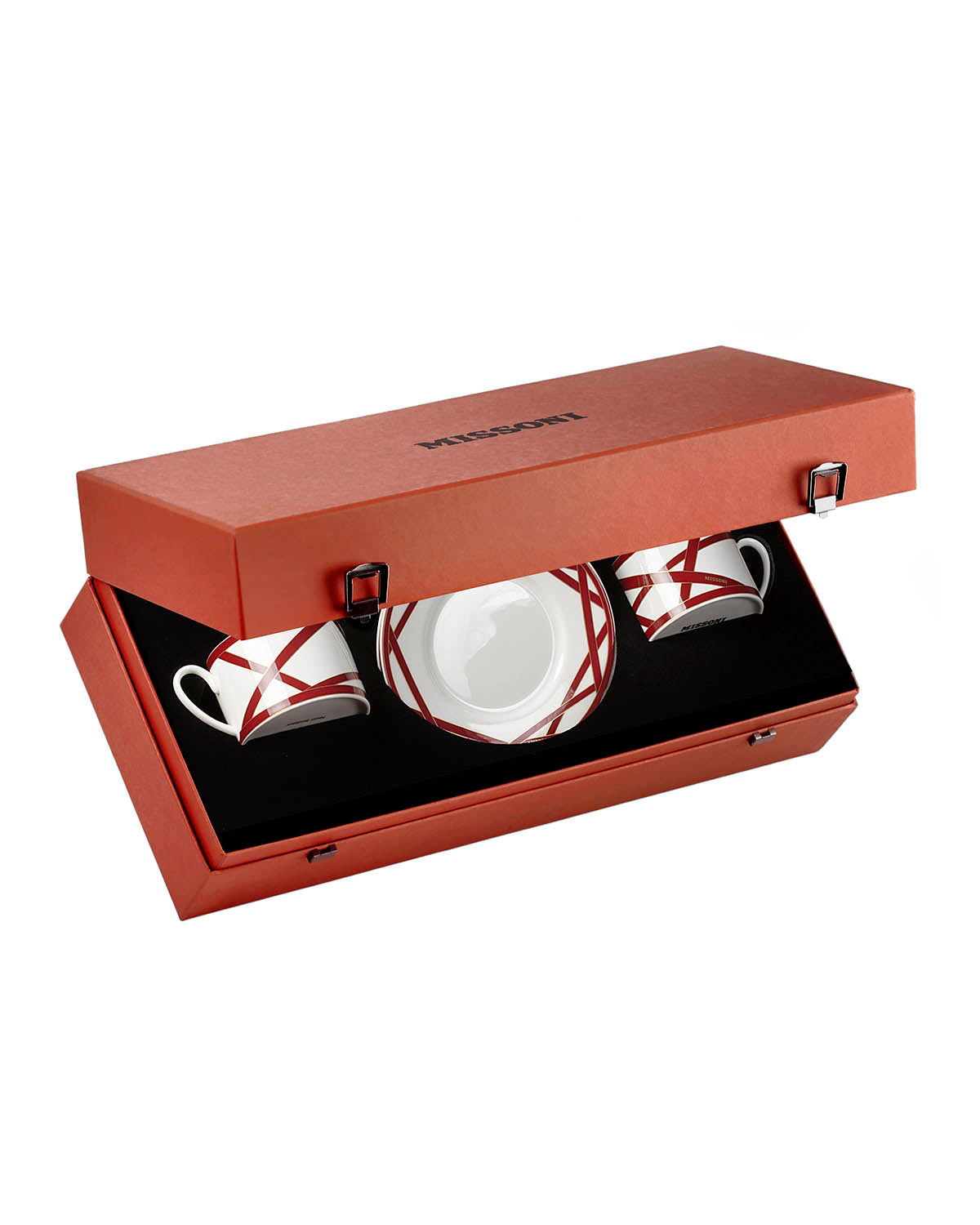 Missoni Home Nastri Bordeaux tea cups & saucers