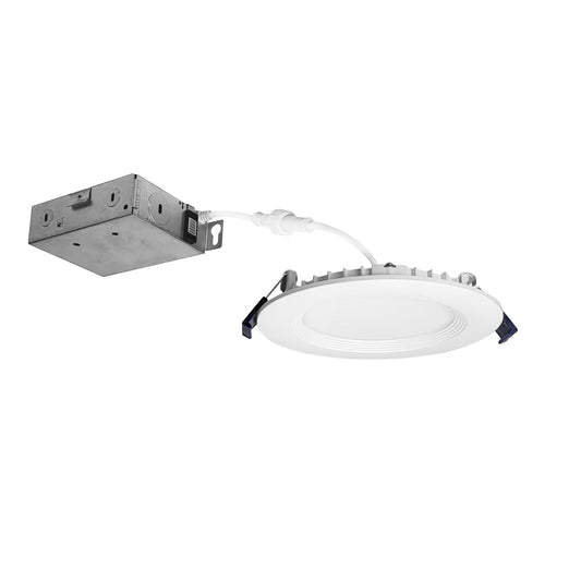 Nora Lighting NCSC-R4W2 4" Contractor Series Can-less LED Wafer Downlight with Regressed Baffle, Selectable CCT, White (12-Pack)