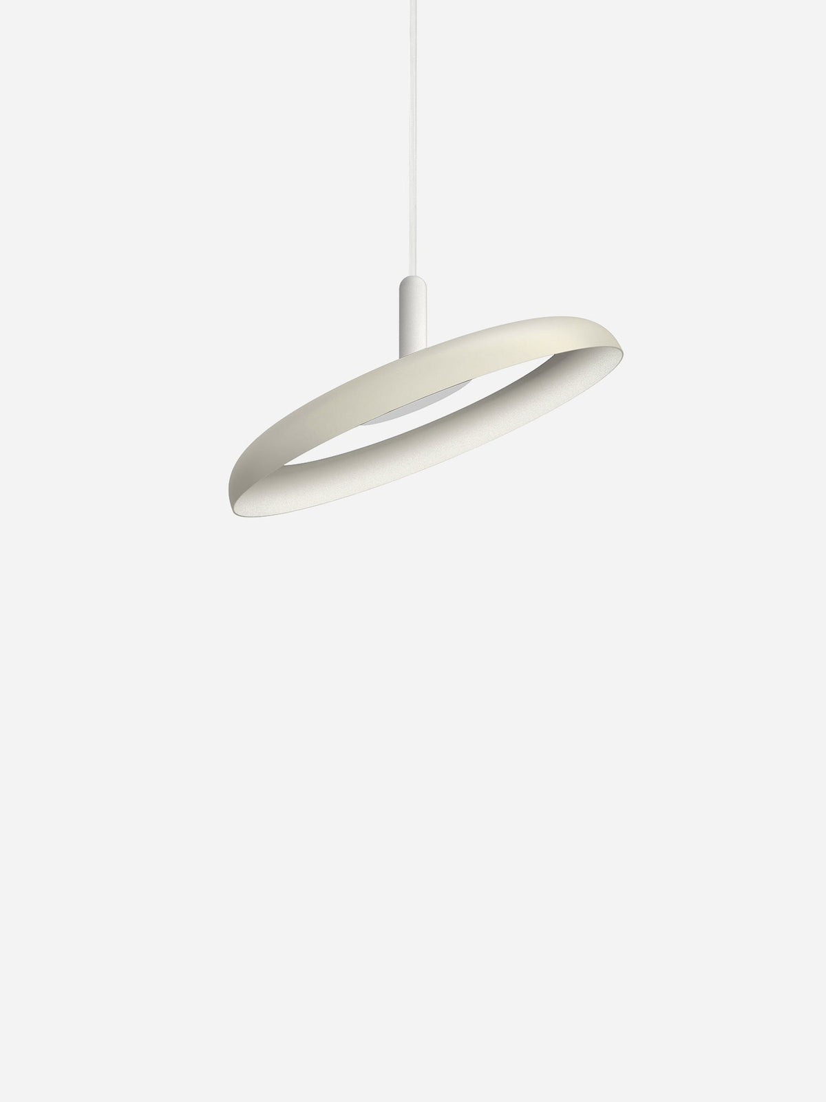 Nivel pendant, 15 in white shade on a white cord