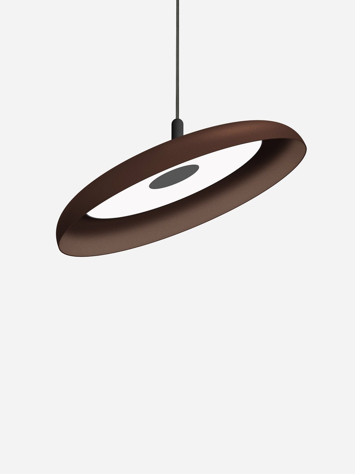 Nivel pendant, 22 in espresso shade on a black cord