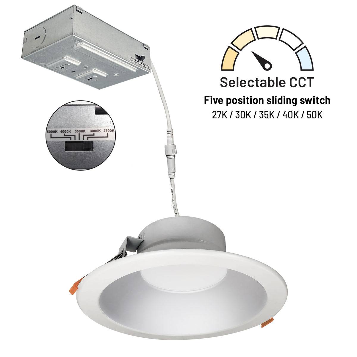 Nora Lighting NLTH-81TW Series Haze / Matte Powder White Finish, 120V, second view