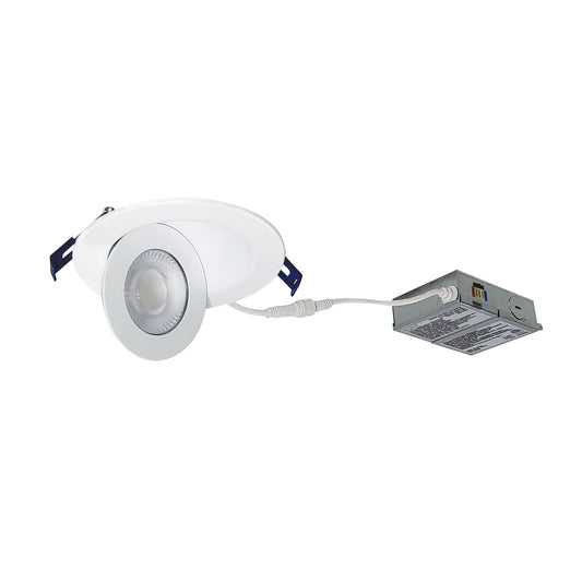 Nora Lighting NMC-4RTW 4" M-Curve Can-less Adjustable LED Downlight, Selectable CCT, 900lm/9W, Matte Powder White finish