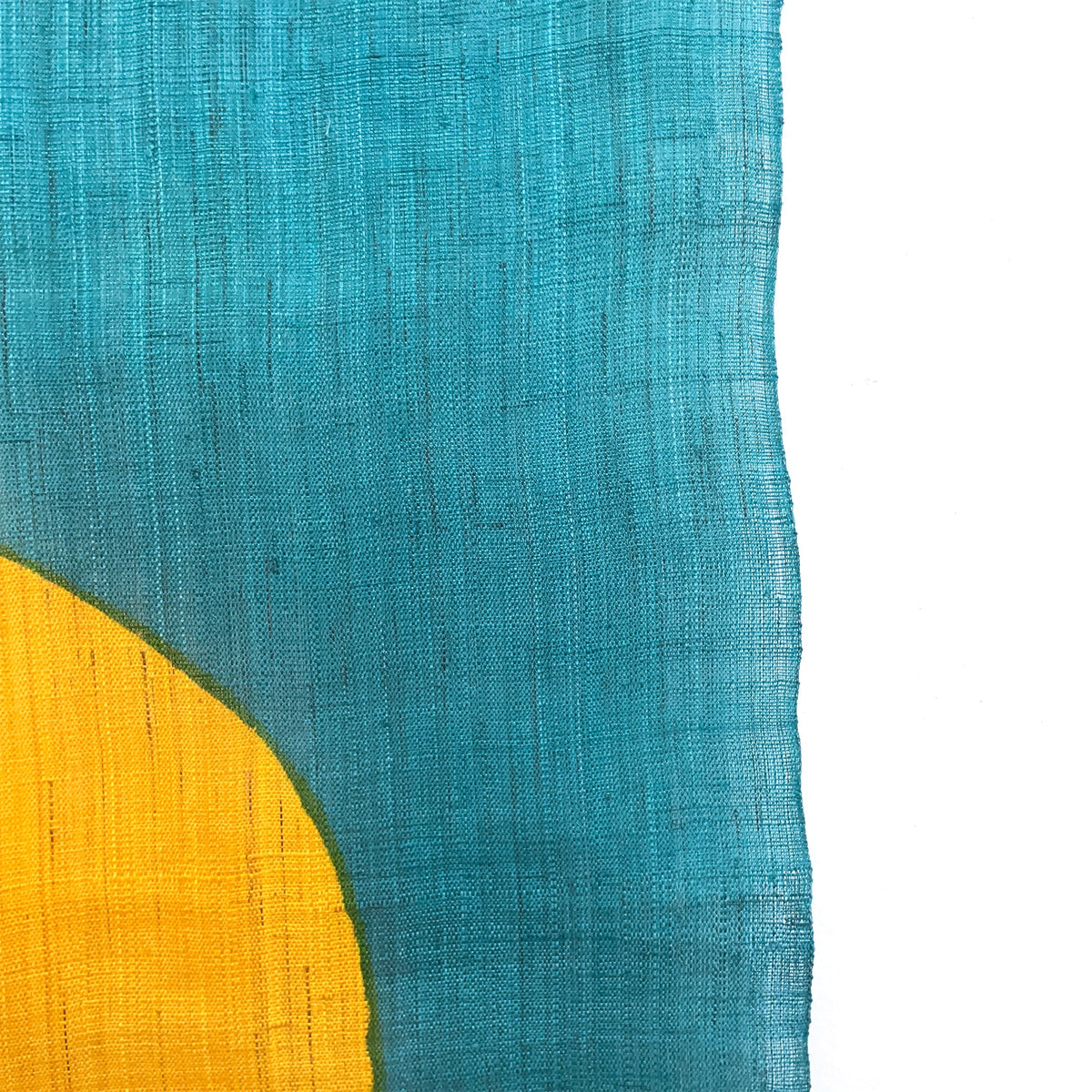 Noboriya Hand-Dyed Hemp Noren Door Curtain – Mimoza-Nami, close-up of the dye