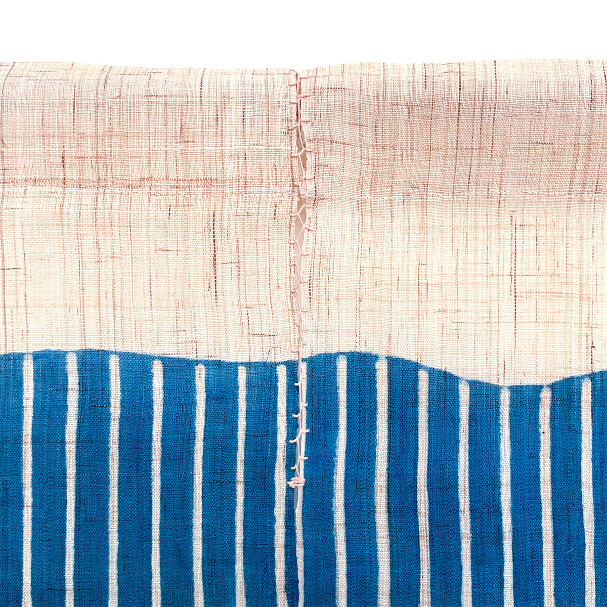 Noboriya Hand-Dyed Hemp Noren Door Curtain – Banana Leaf Blue, close-up of the dyed leaves